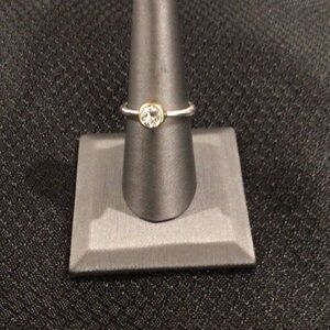 G & H Sterling Silver / Brass Ring Crystal setting size 8